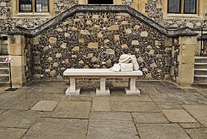 Bench outside Winchester Castle