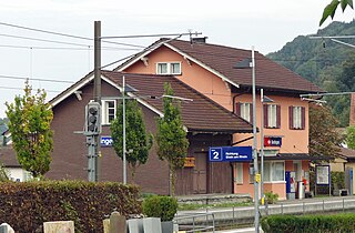 <span class="mw-page-title-main">Berlingen railway station</span> Railway station in Switzerland