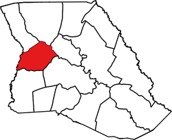 Bethel Township okulunun Bladen County şehrindeki konumu