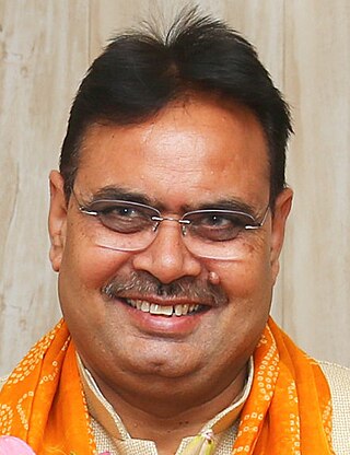 <span class="mw-page-title-main">Bhajan Lal Sharma</span> 14th Chief Minister of Rajasthan