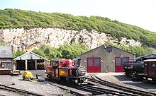 Boston Lodge works seen from a passing train BostonLodge DLG.JPG