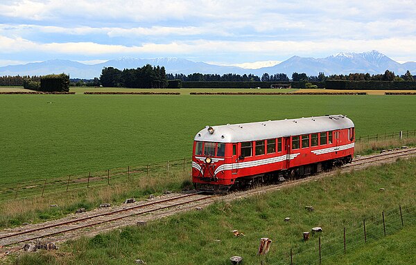 Preserved Vulcan-Frichs railcar on Plains Vintage Railway, Ashburton, New Zealand.