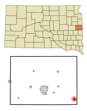 Brookings County South Dakota Incorporated and Unincorporated areas Elkton Highlighted.svg