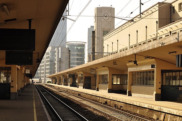 View of Brussels-North's tracks, taken from one of the platforms