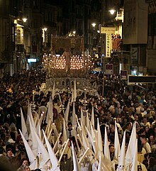 Christian Easter procession in Malaga, Spain Carreteria.jpg