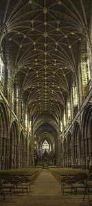 Gewölbe mit Liernen im Kirchenschiff der Kathedrale von Chester