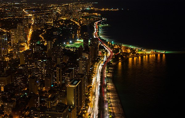 Image: Chicago at Night (28824229986)