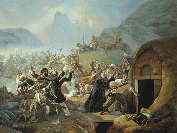 Circassian strike on a Russian military fort in the Caucasus, 1840