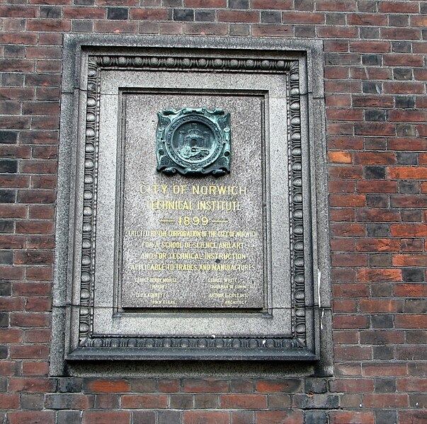 File:City of Norwich Technical Institute (plaque) - geograph.org.uk - 5835361.jpg