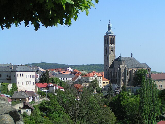Cityscape of Kutná Hora with St. James church