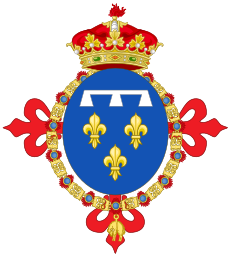 Coat of Arms of Prince Antoine of Orléans, Duke of Montpensier as an Infante of Spain.svg