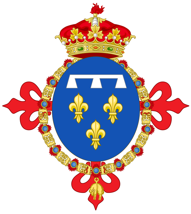 Description de l'image Coat of Arms of Prince Antoine of Orléans, Duke of Montpensier as an Infante of Spain.svg.