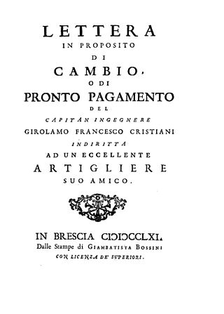 <span class="mw-page-title-main">Girolamo Francesco Cristiani</span> Italian engineer and economist (1731–1811)