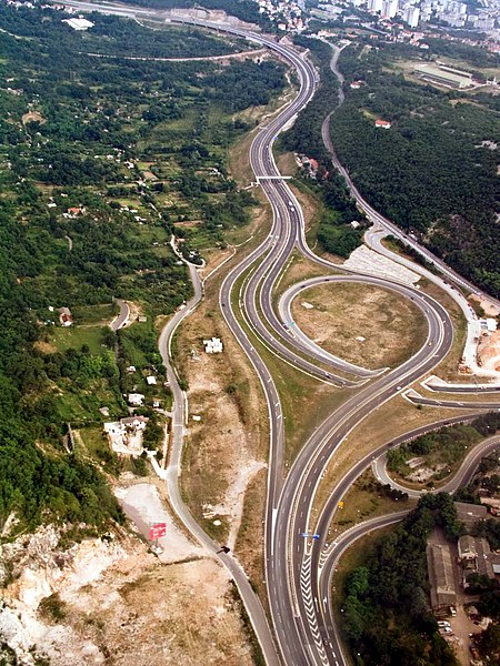 Orehovica interchange, the southern terminus of the A6 motorway