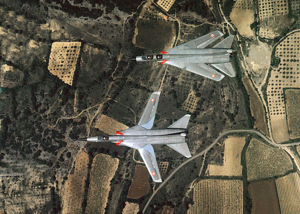Two Dassault Mirage G prototypes, the upper one with wings swept