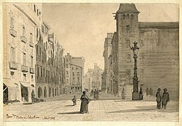 Antigua plaza de San Sebastián de Barcelona. 1867. Real Academia Catalana de Bellas Artes de San Jorge.