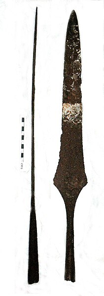 An early Anglo-Saxon spearhead, found in Farncombe in 1985