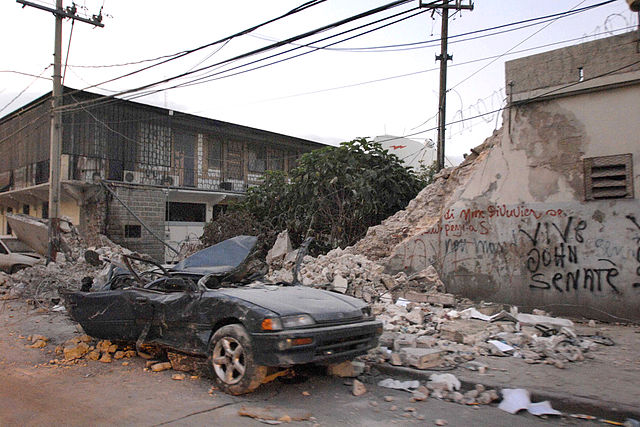 Earthquake damage in Port-au-Prince.