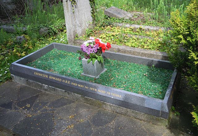 The grave of Ebenezer Howard in Letchworth Cemetery