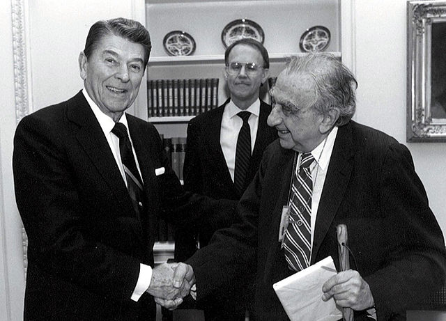 Edward Teller und Ronald Reagan 1983