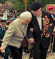 ロシアの戦勝記念日での退役軍人