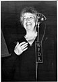 Eleanor Roosevelt speaks into a WFDR microphone. (5278987327).jpg