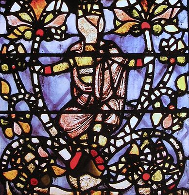 Detail of a Tree of Jesse from York Minster (c. 1170), the oldest stained-glass window in England.