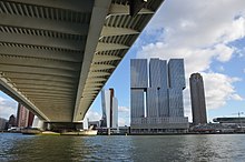 Two box girder spines & transverse sections under the deck of the Erasmus bridge Erasmus bridge Rotterdam 2018 2.jpg