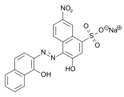 Structural formula of eriochrome black T.