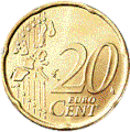 Reverso común da moeda de 20 céntimos.