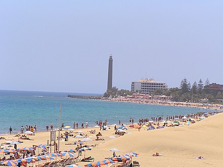 Enjoying the sun and the ocean in Maspalomas