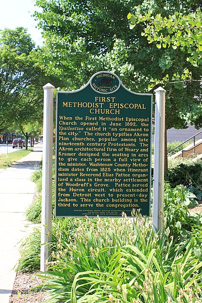 File:First United Methodist Church historical marker, 209 Washtenaw Avenue, Ypsilanti, Michigan - panoramio.jpg