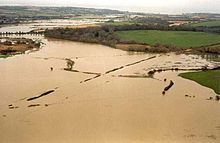 A floodplain after a one-in-10-year flood on the Isle of Wight Floodislewight.jpg