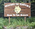 The welcome sign for w:Florence (community), Wisconsin along w:U.S. Route 2 / w:U.S. Route 141. Template:Commonist