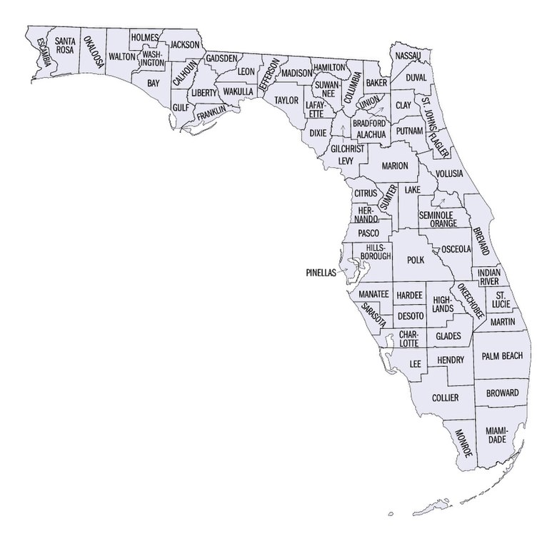 All of the 67 counties in Florida