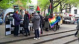 Free Palestine activists in Norwich, England on May 6.