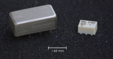 Double balanced high level frequency mixer Mini-Circuits SBL-1 with four Schottky diodes. LO level +7 dBm (1.41 Vp-p) and RF 1-500 MHz (ADE-1: 0.5-500 MHz) Frequenzy Mixer Mini-Circuits SBL-1.png