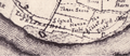 Part of 1778 map of Selsey annotated by Cavis-Brown in 1906, showing Gibbet Field near Selsey Bill. (Selsea Bill on map). The line going left to right through the name Selsea Bill was the coast line in 1906.