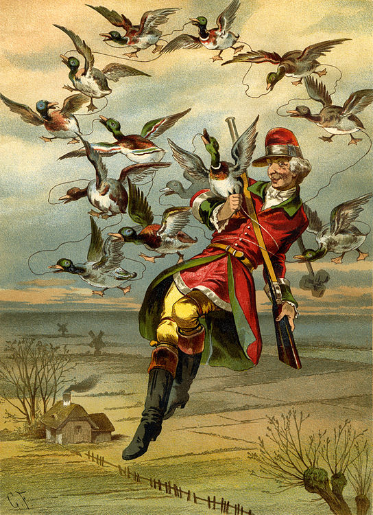 Picture 2: Munchausen flying with ducks