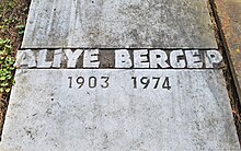 Aliye Berger's gravestone in Büyükada Cemetery, Princes Islands, Istanbul, Turkey