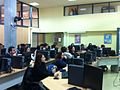 Greek librarians participating in the 1lib1ref event at the Aristotle University of Thessaloniki Library.jpg
