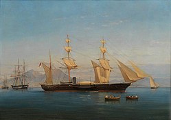 HMS Magicienne Napolinlahdella 1886