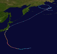 令和元年東日本台風の進路図