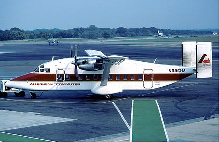 A Short 330 of Henson Airlines in Allegheny Commuter livery at BWI in 1983