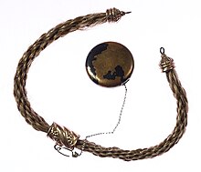 A human hair bracelet from the Zina Presendia Young Card collection at the L. Tom Perry Special Collections Library Human Hair Bracelet 2.jpg