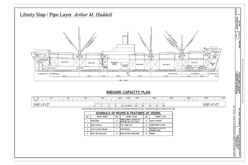 File:Inboard Capacity Plan - Arthur M. Huddell, James River Reserve Fleet, Newport News, Newport News, VA HAER VA-132 (sheet 7 of 20).tif