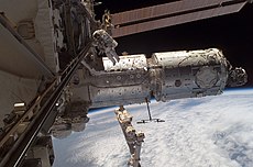 File:ISS-55 Astronauts in their crew quarters inside the Harmony module.jpg  - Wikimedia Commons