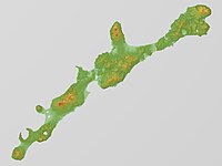 Relief map of Iturup