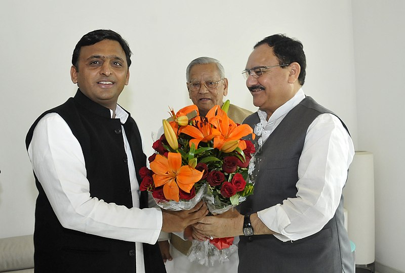 File:Jagat Prakash Nadda meeting the Chief Minister of Uttar Pradesh, Shri Akhilesh Yadav to discuss various health issues including Acute Encephalitis Syndrome (AES) and Japanese Encephalitis (JE), at Lucknow, in Uttar Pradesh.jpg