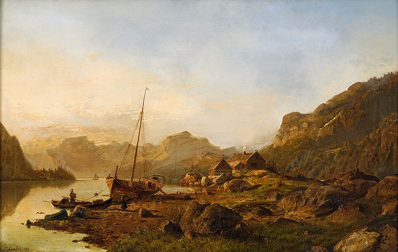 File:Johannes B Duntze Sonnenaufgang im Fjord 1871.jpg